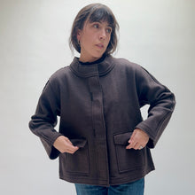 Load image into Gallery viewer, Olivia by Habitat | Boiled Wool Snappy Jacket in Chocolate
