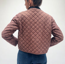 Load image into Gallery viewer, Cut Loose | Quilted Three Button Crop Jacket in Cola
