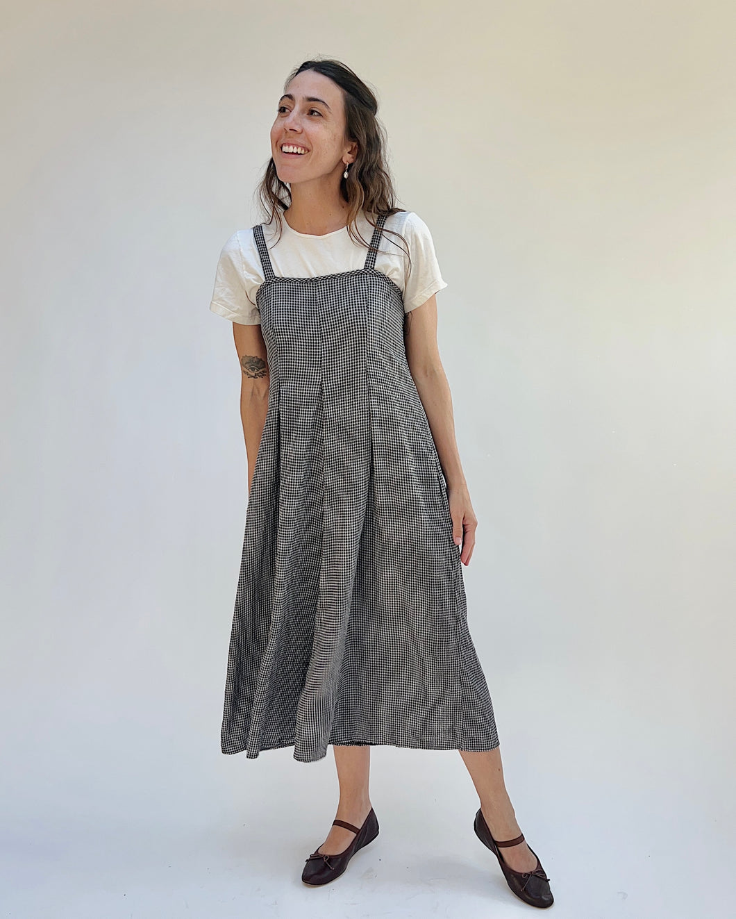 Cut Loose | Crinkle Check Jumpsuit in Black