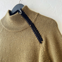 Load image into Gallery viewer, Harvest Tweed Zip Neck Sweater in Avocado
