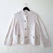 Load image into Gallery viewer, Harvest Tweed Brick Stitch Cardigan in Winter White
