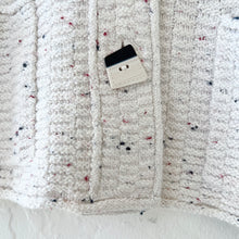 Load image into Gallery viewer, Harvest Tweed Brick Stitch Cardigan in Winter White
