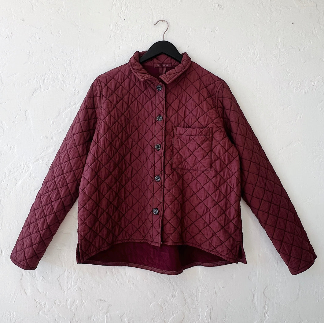 Cut Loose | Quilted Parachute Crop Jacket in Cinnabark