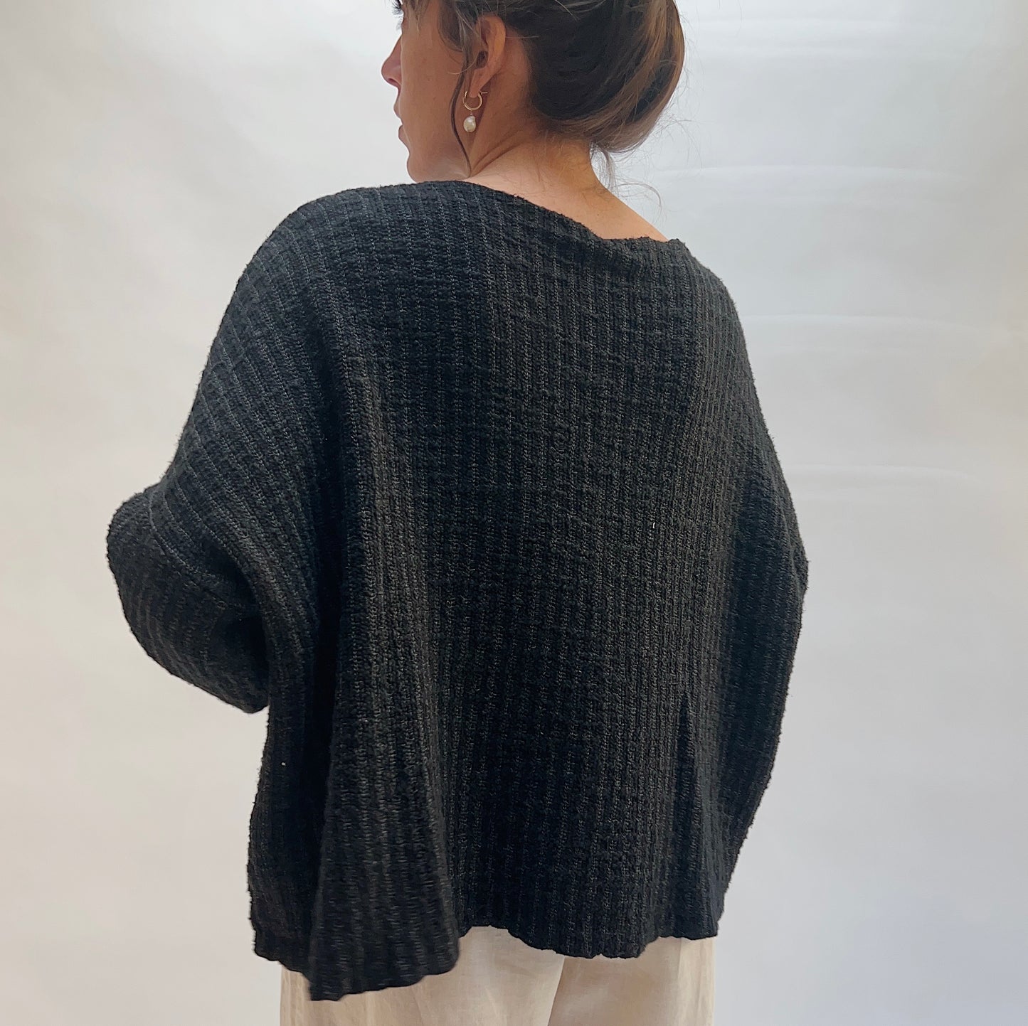 Cut Loose | Knit Pocket Pullover in Black