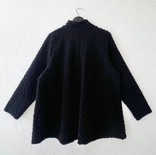 Load image into Gallery viewer, Cut Loose | Polka Dot Boiled Wool Zip Swing Jacket in Black
