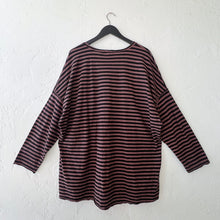 Load image into Gallery viewer, Cut Loose | One Size Oversized Striped Shirt in Cola
