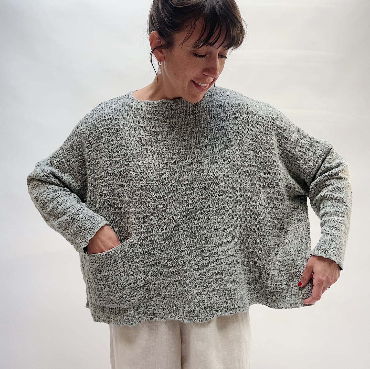 Cut Loose | Knit Pocket Pullover in Overcast