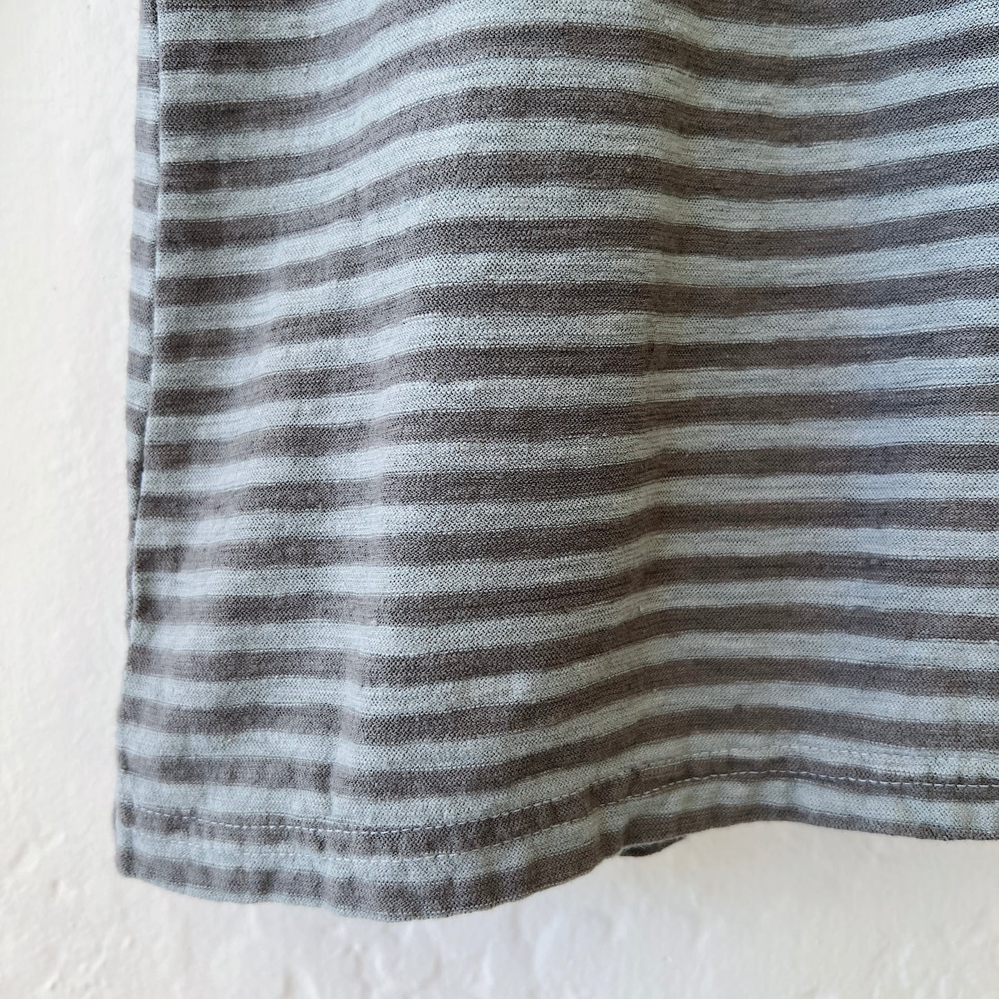 3/4 Sleeve Boatneck Top in Overcast Stripe