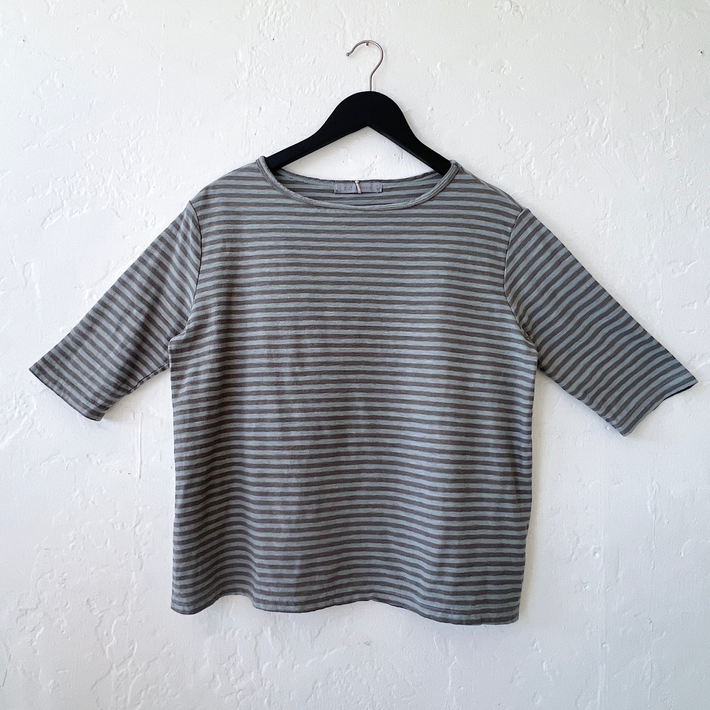 Elbow Sleeve Top in Overcast Stripe