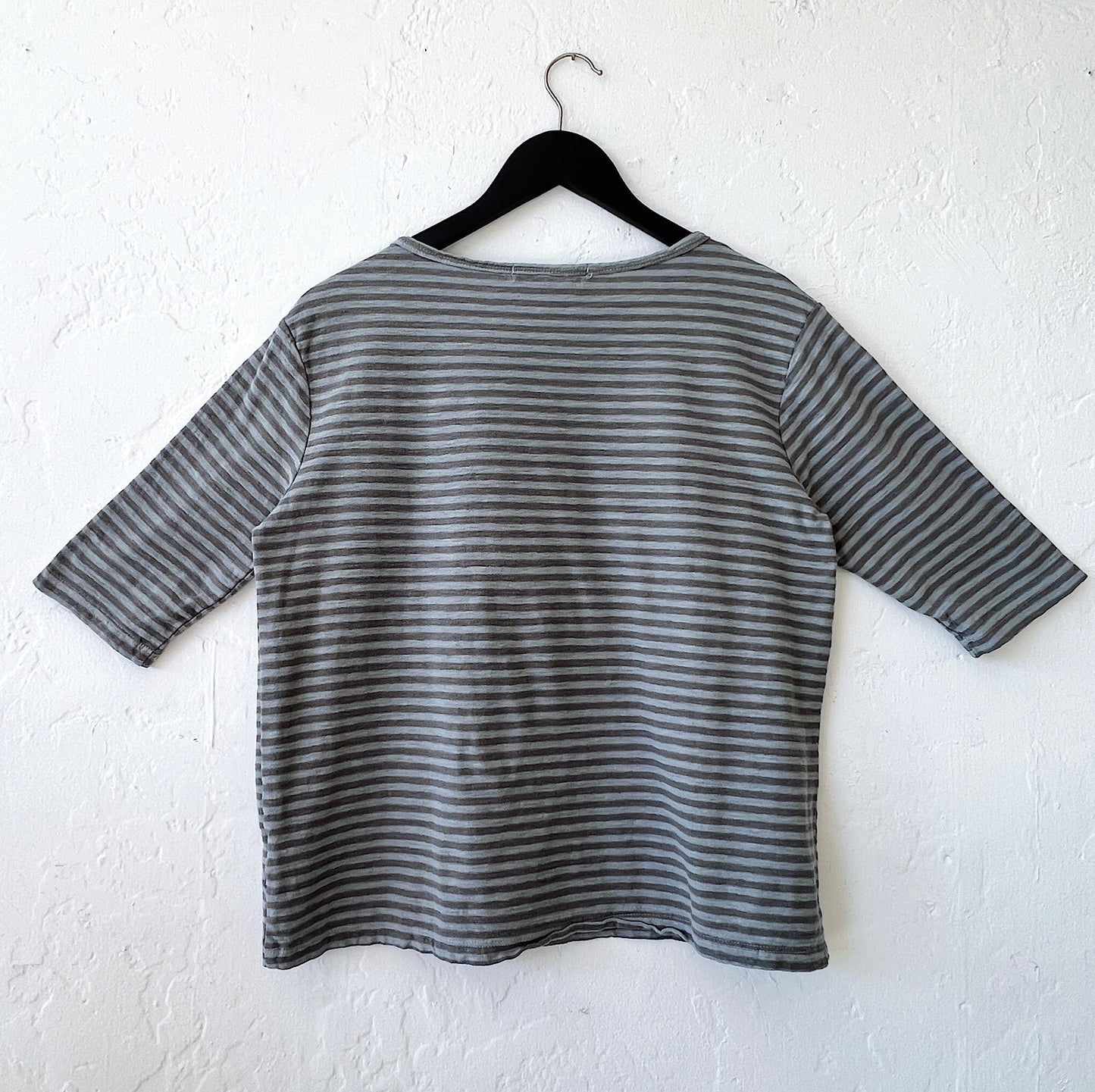 Elbow Sleeve Top in Overcast Stripe