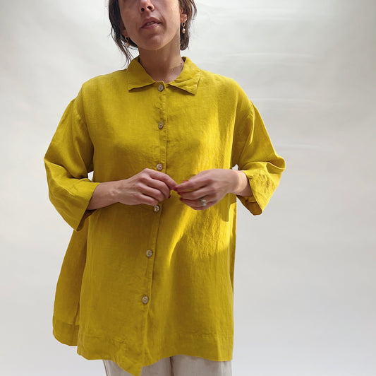 Bryn Walker | Linen Button Front Shirt in Ambrosia