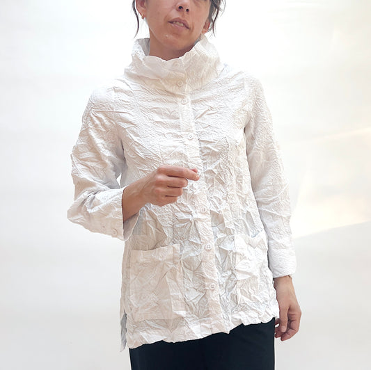 Olivia by Habitat | Crush Travel Scrunch Collar Jacket in White