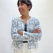 Load image into Gallery viewer, Softly Stamped Cardigan in White
