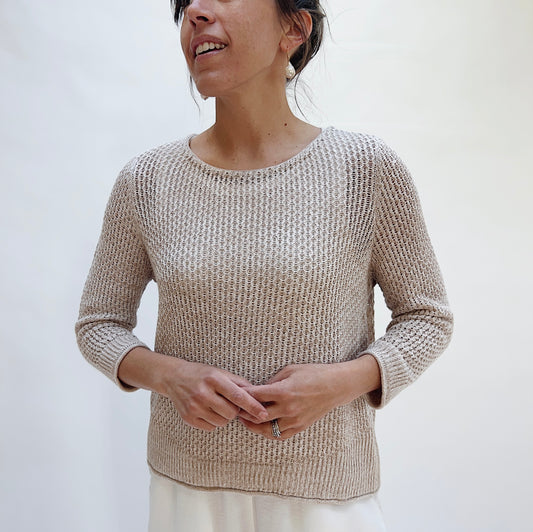 Coast Crochet Pullover Sweater in Willow