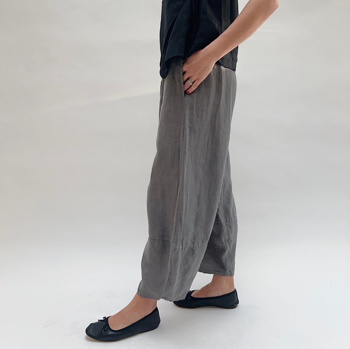Linen Oliver Pant in Zinc