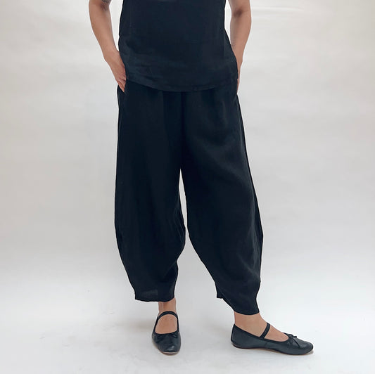 Linen Oliver Pant in Black