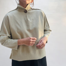 Load image into Gallery viewer, Eleven Stitch | Long Funnel Neck Slub Sweatshirt in Artichoke
