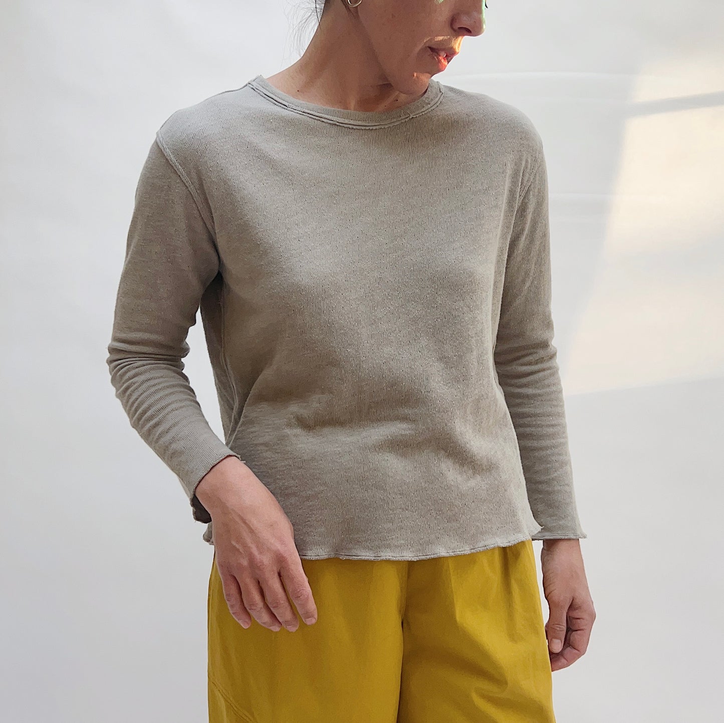 Double Cotton Layer Tee in Artichoke