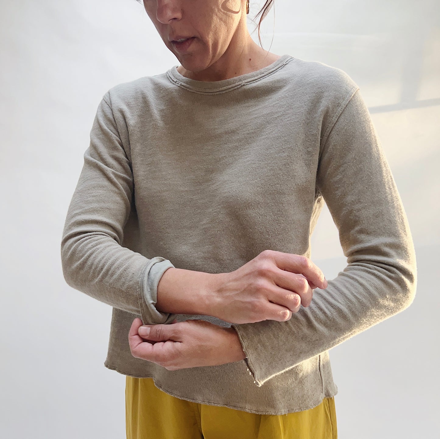 Double Cotton Layer Tee in Artichoke