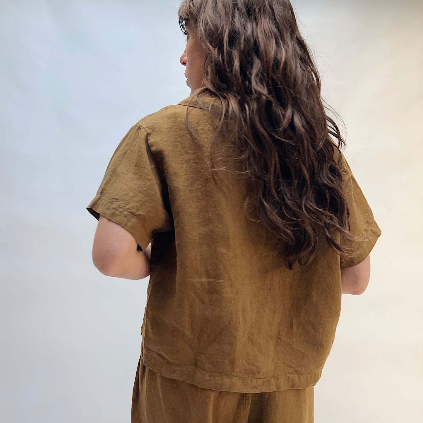 Linen Ester Blouse in Quinquina