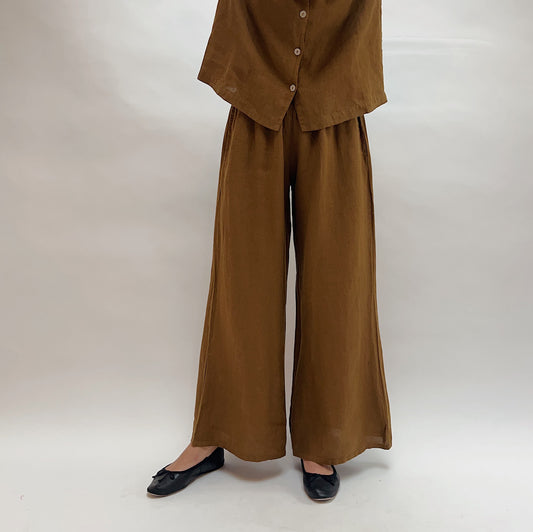 Linen Osca Pant in Quinquina
