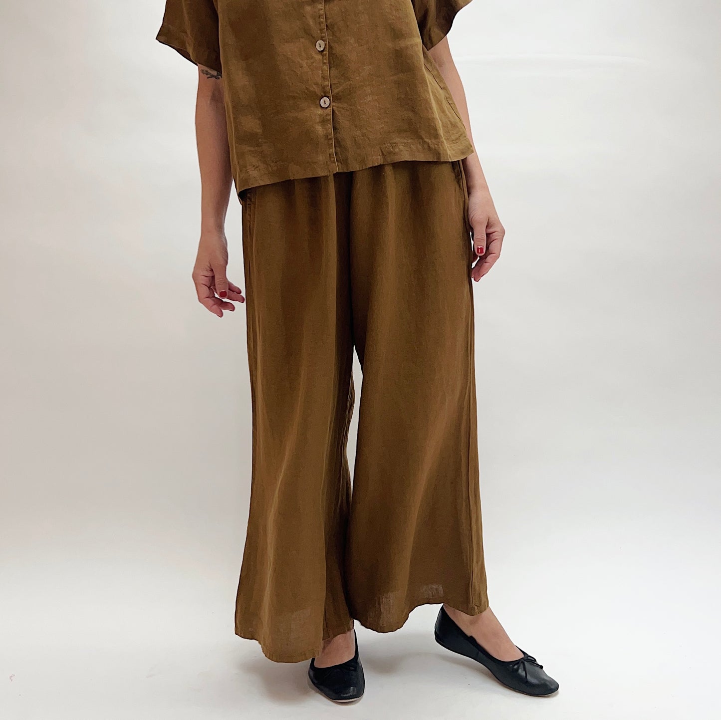 Linen Osca Pant in Quinquina