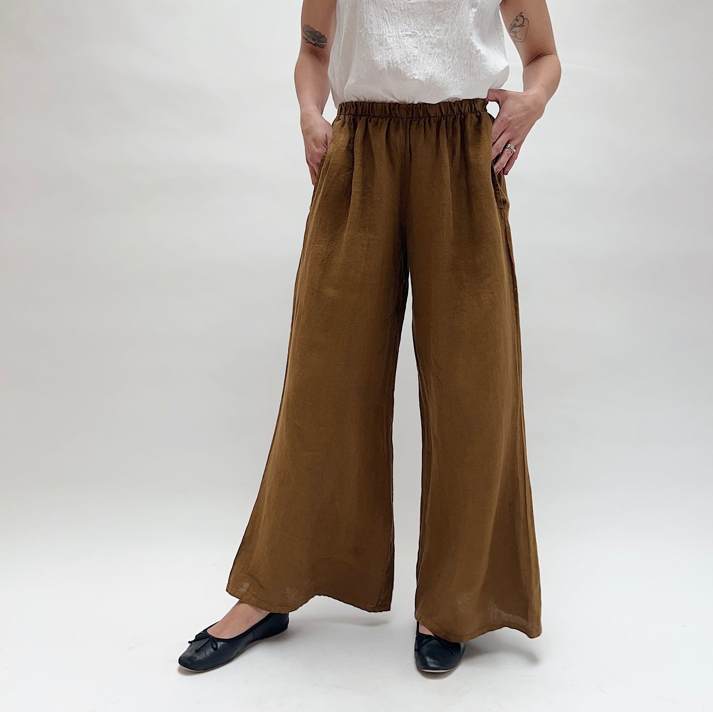 Linen Osca Pant in Quinquina