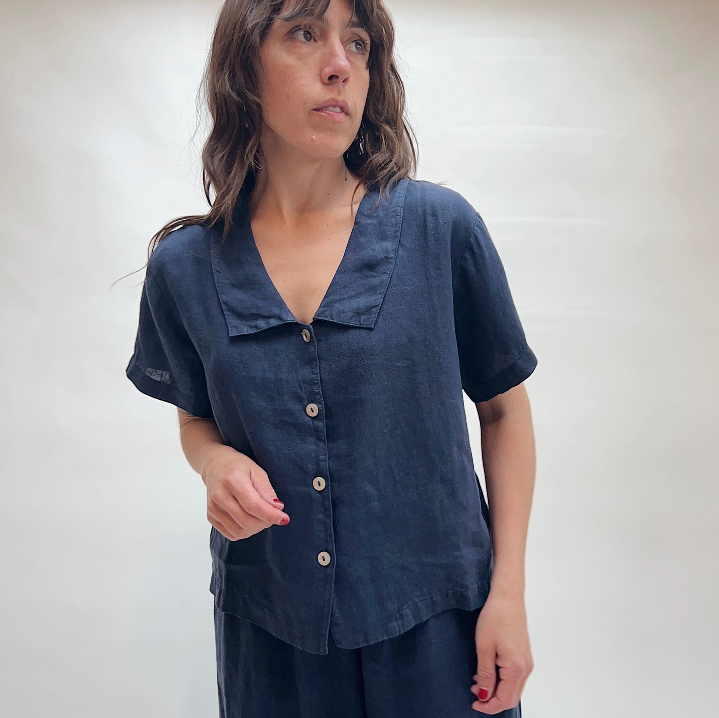 Linen Ester Blouse in Stargaze