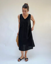 Load image into Gallery viewer, Kleen | Linen Tie Front Dress in Black
