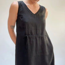 Load image into Gallery viewer, Kleen | Linen Tie Front Dress in Black
