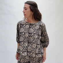 Load image into Gallery viewer, Block Print Alona Top in Midnight
