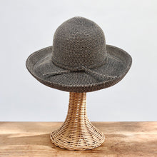 Load image into Gallery viewer, Paper Braid Kettle Brim Hat in Black Tweed
