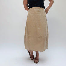 Load image into Gallery viewer, Cut Loose | Hanky Linen Side Pleat Bubble Skirt in Cashew
