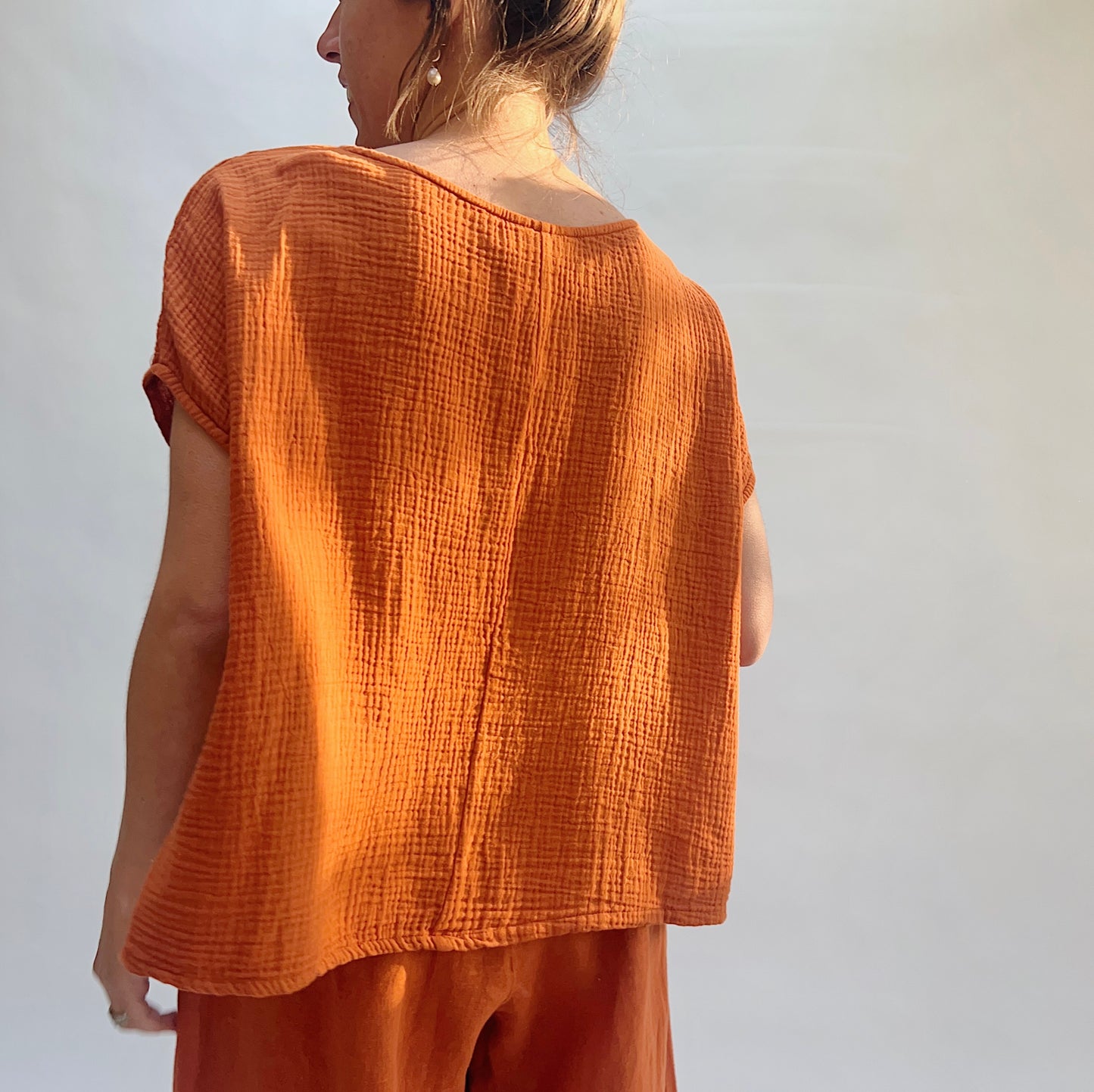 Cotton Gauze June Top in Koi