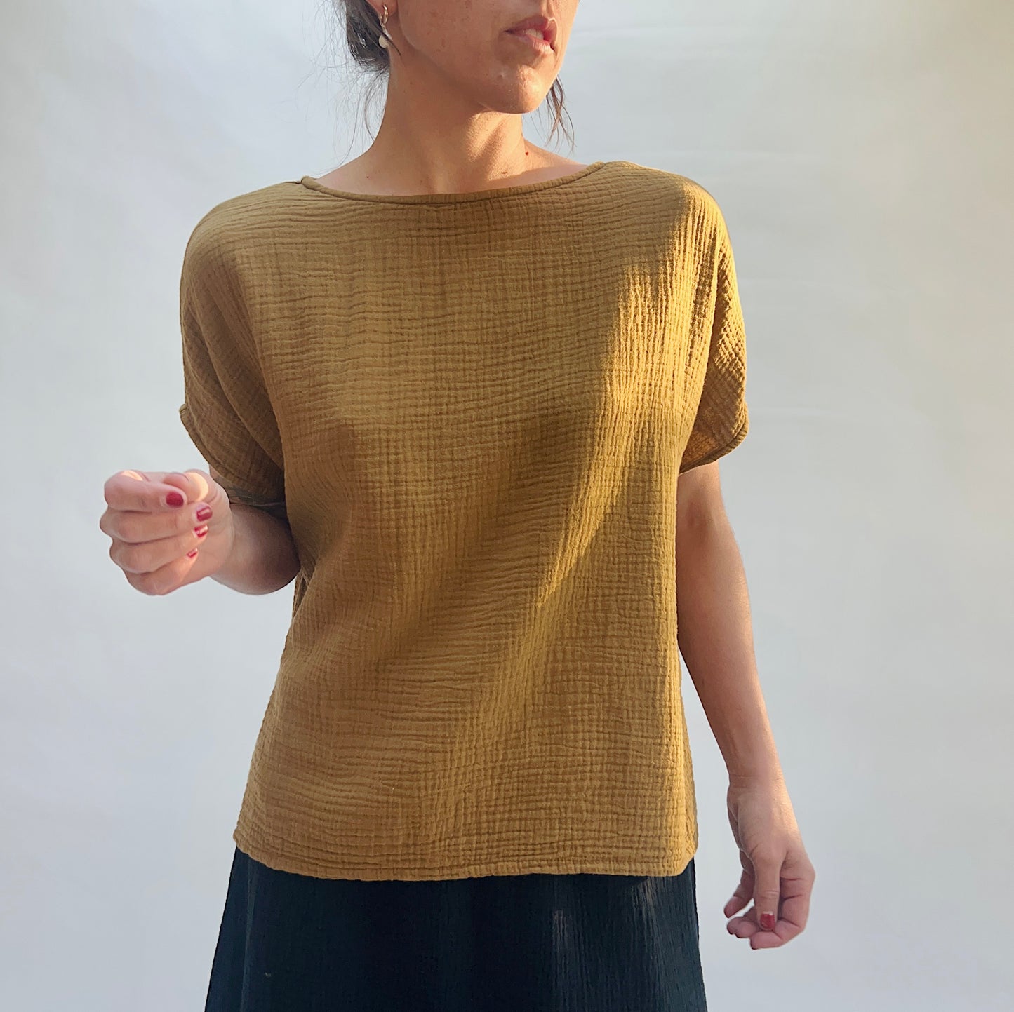 Cotton Gauze June Top in Quinquina