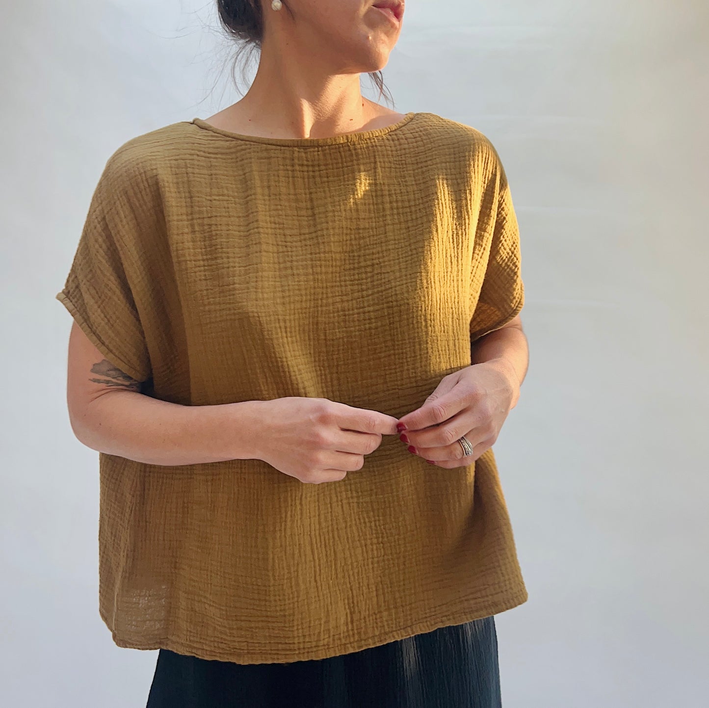 Cotton Gauze June Top in Quinquina