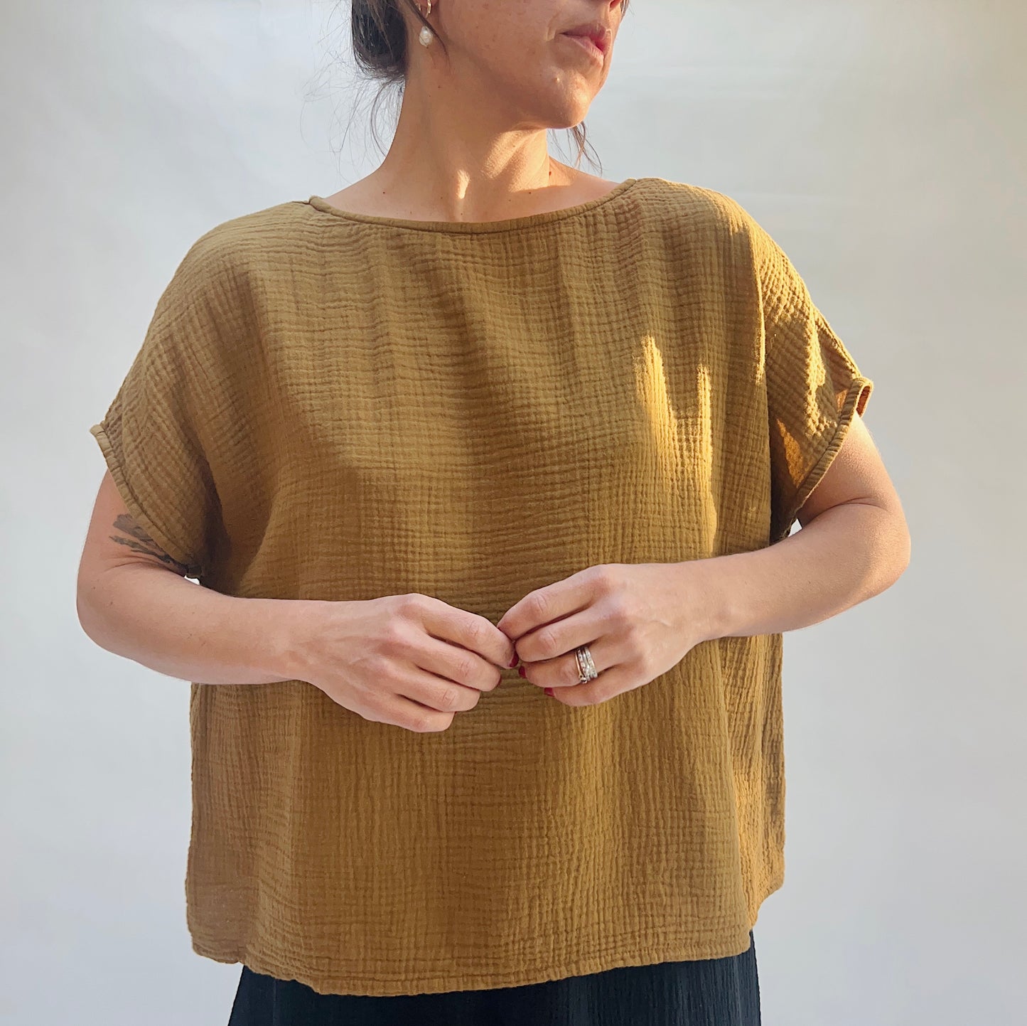 Cotton Gauze June Top in Quinquina