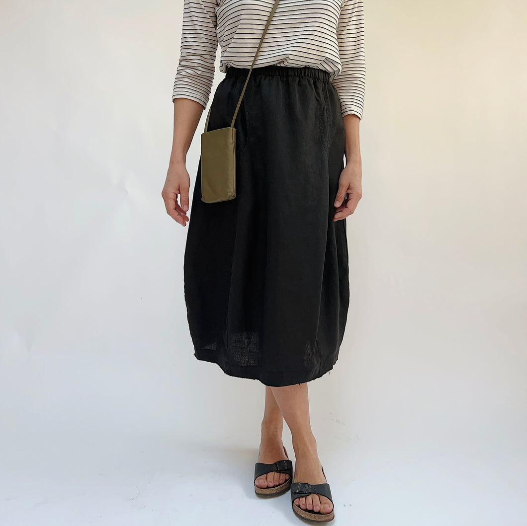 Kleen | Linen Lantern Skirt in Black