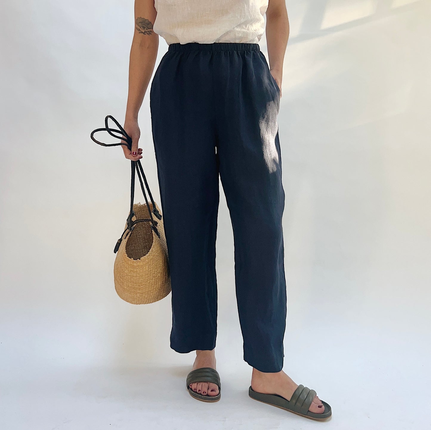 Linen Anka Pant in Stargaze