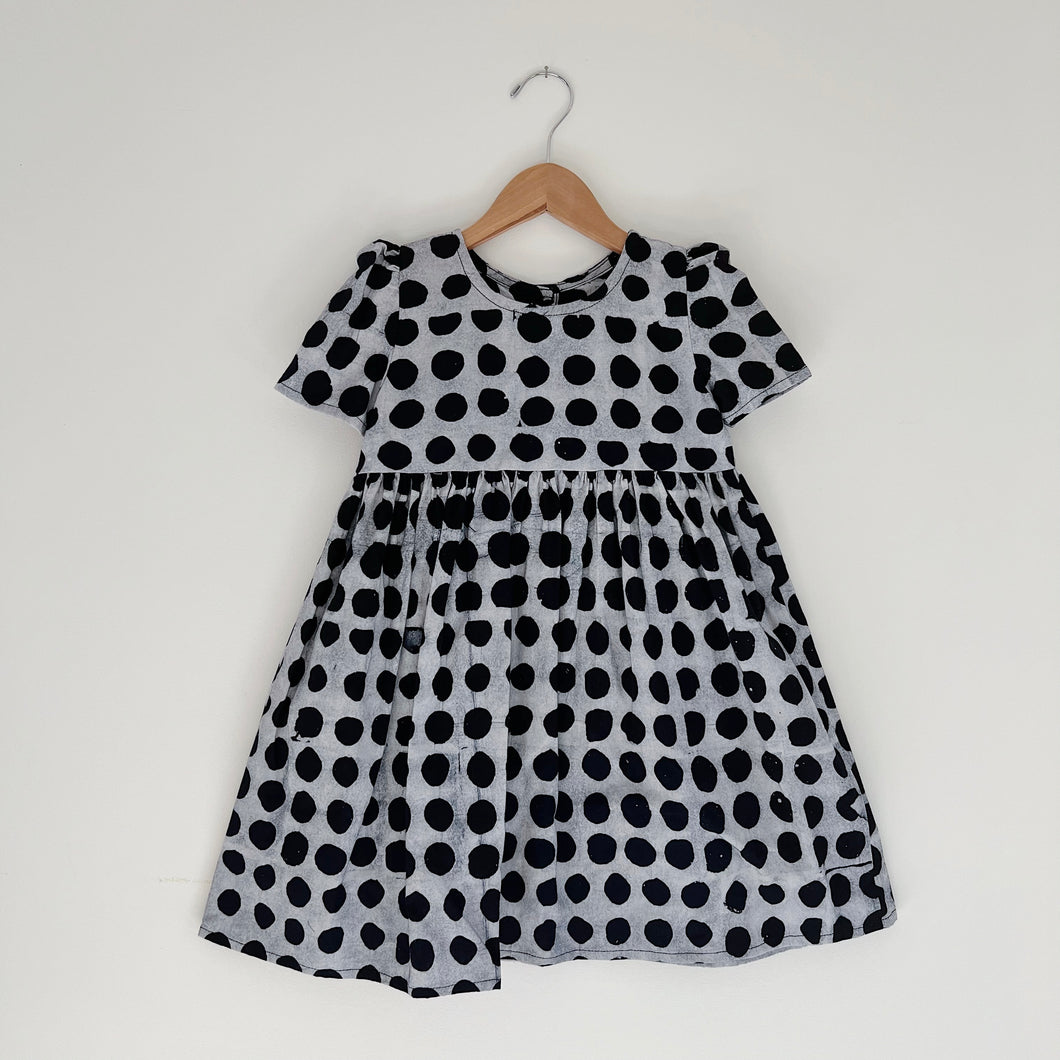 Fahari Bazaar | Girls Puff Sleeve Dress in Dot Print