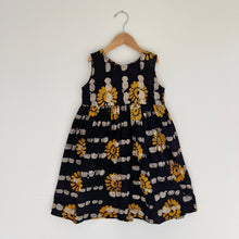 Load image into Gallery viewer, Fahari Bazaar | Girls Tank Dress in Yellow Sunflower Over Navy Print
