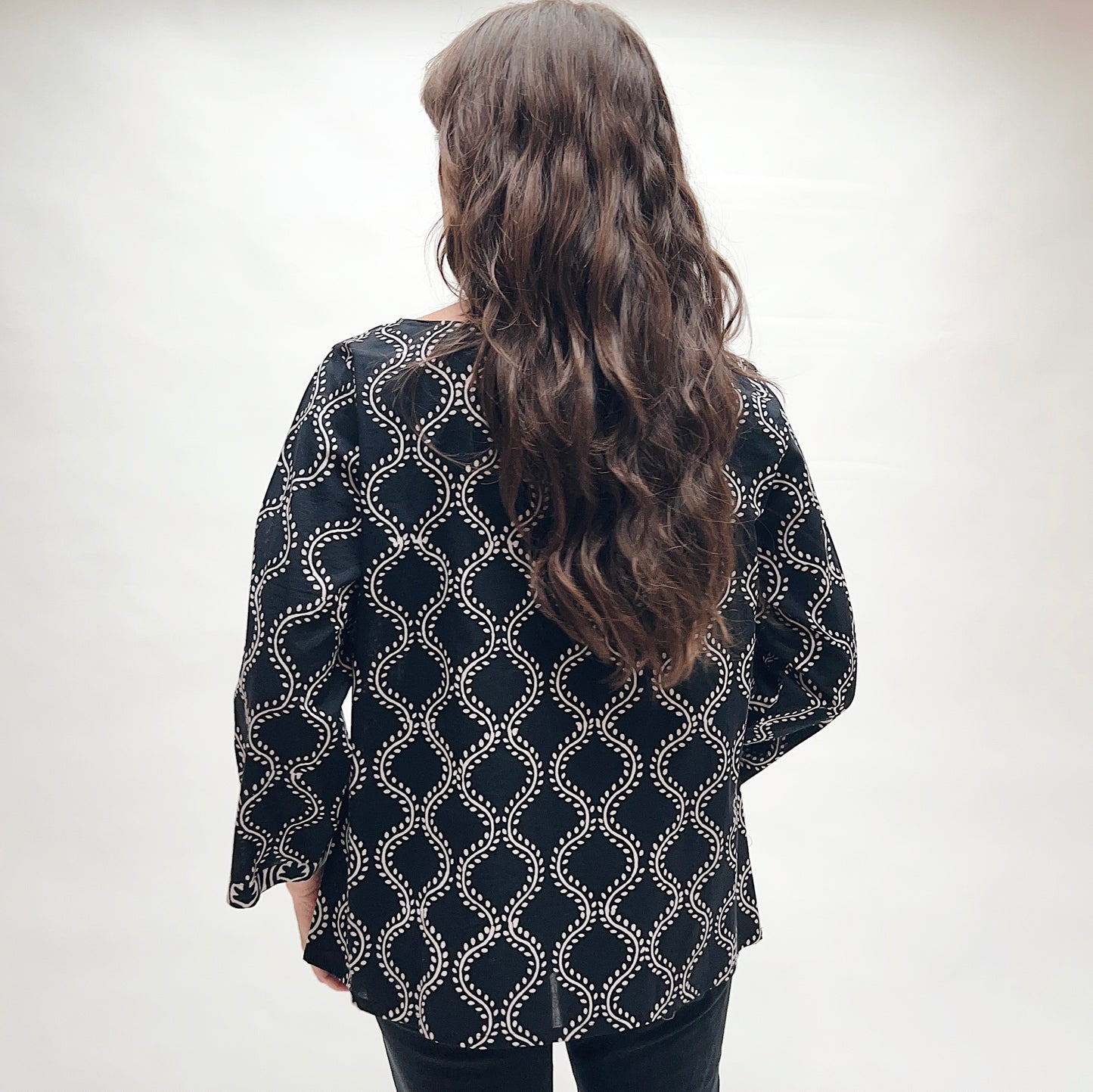 Boat Neck Blouse in Curves Print