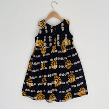 Load image into Gallery viewer, Fahari Bazaar | Girls Tank Dress in Yellow Sunflower Over Navy Print
