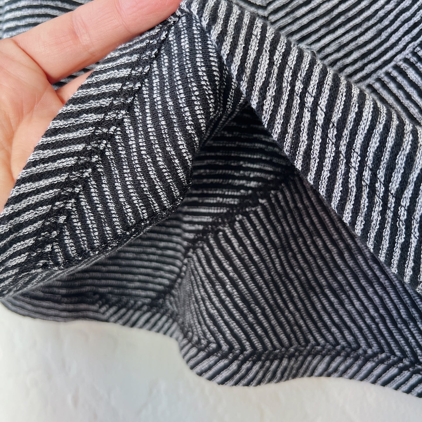 Pasadena Knit Pacific Stripe Seamed Top in Black