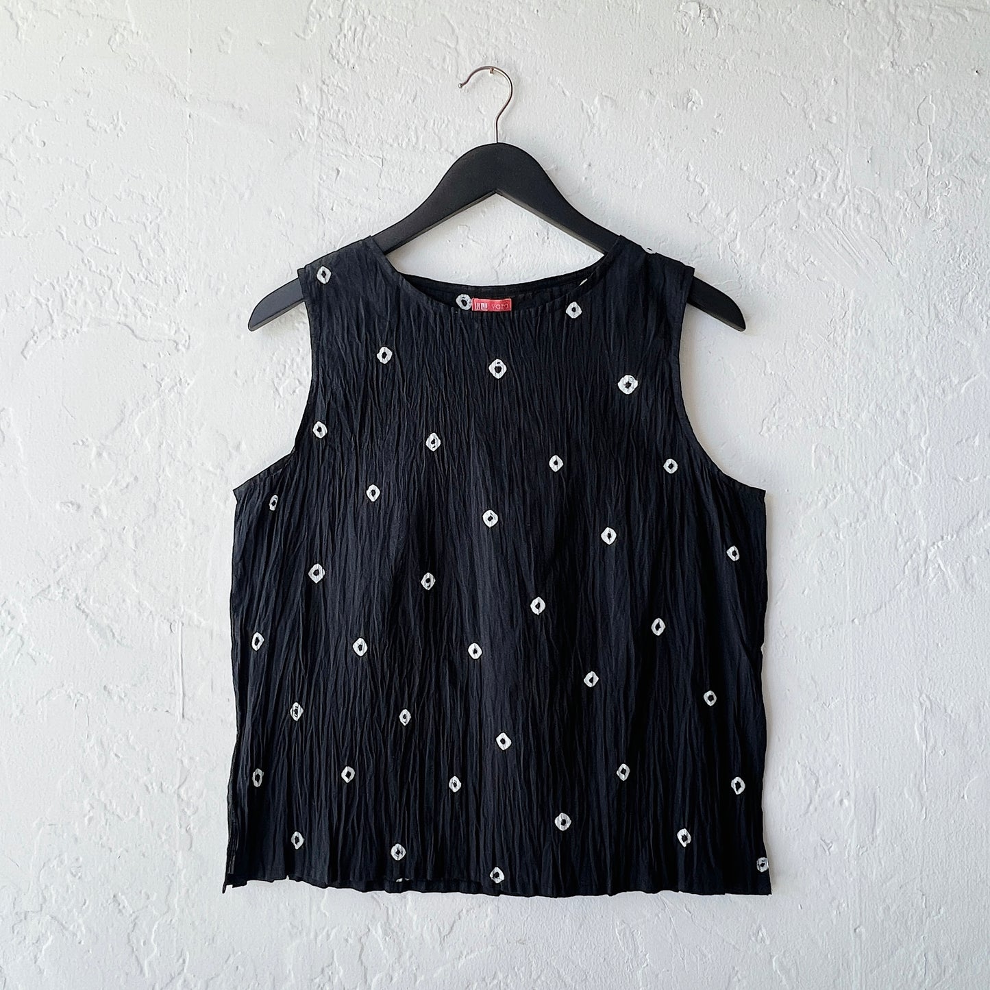 Julia Tank in Black & White Shibori