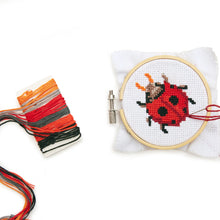Load image into Gallery viewer, Mini Ladybug Cross Stitch Embroidery Kit
