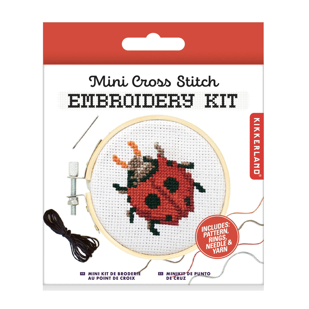 Mini Ladybug Cross Stitch Embroidery Kit
