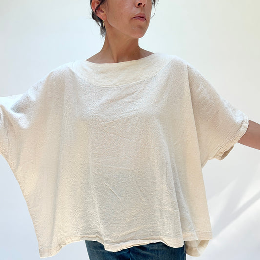 Coarse Cotton Box Top in Cream