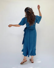 Load image into Gallery viewer, Yuvita | Cap Sleeve Wrap Dress in French Navy
