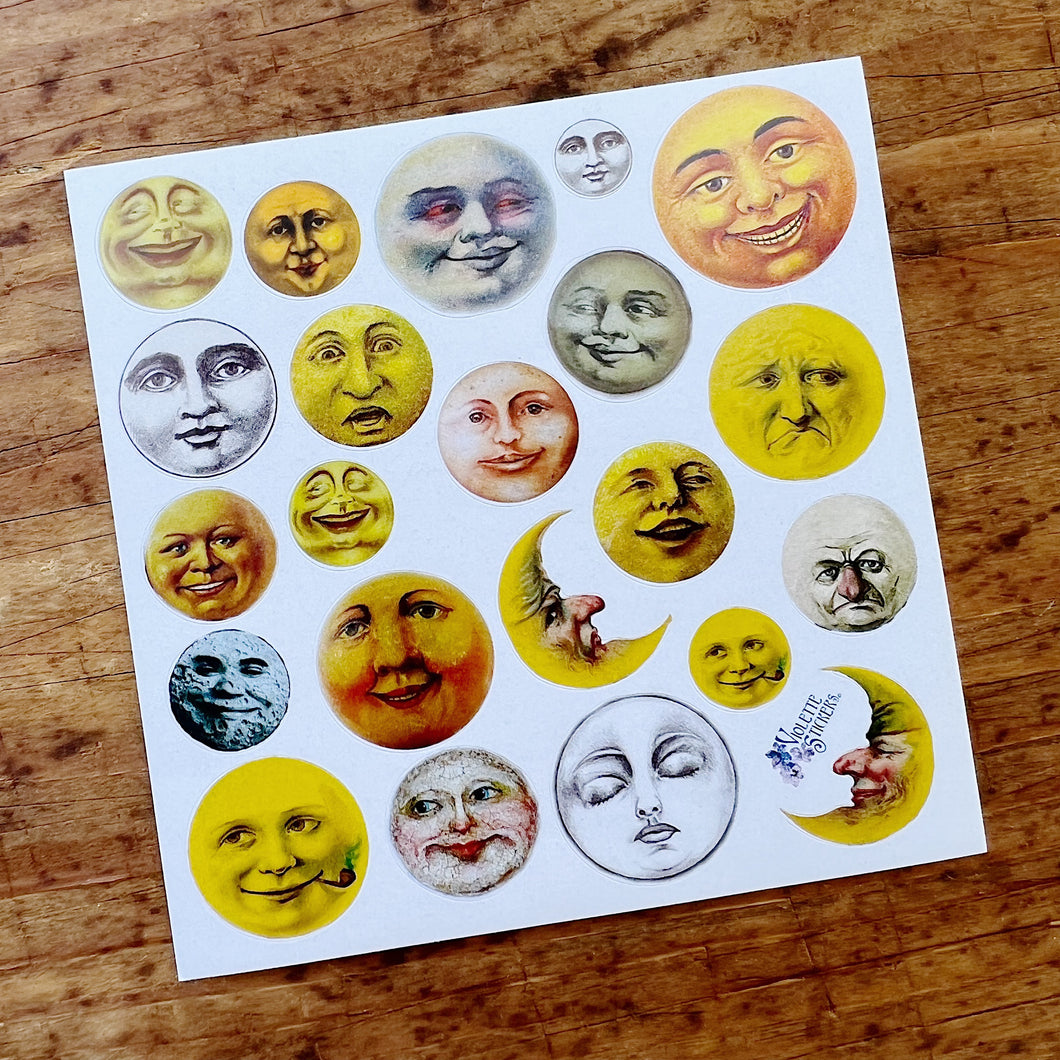 Violette Stickers | Moon Faces
